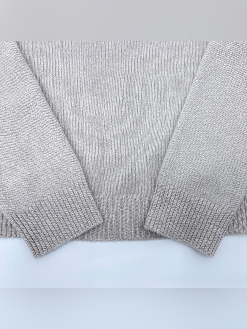Quince Heather Cloud Beige Mongolian Cashmere Oversized Crewneck Sweater - Picture 6 of 12